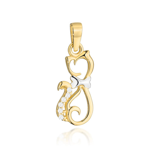 Pandantiv Aur 14K cu Pisică si Zirconii