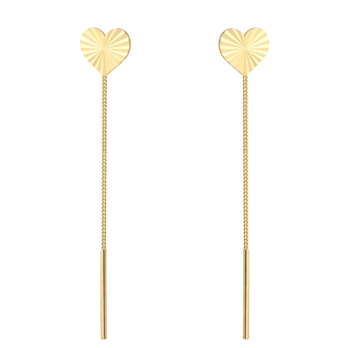 Cercei Fir Aur 14k cu Inima Ajurata