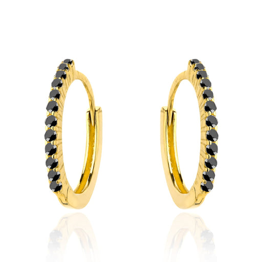 Cercei Creole Aur 14k cu Zirconii Negre