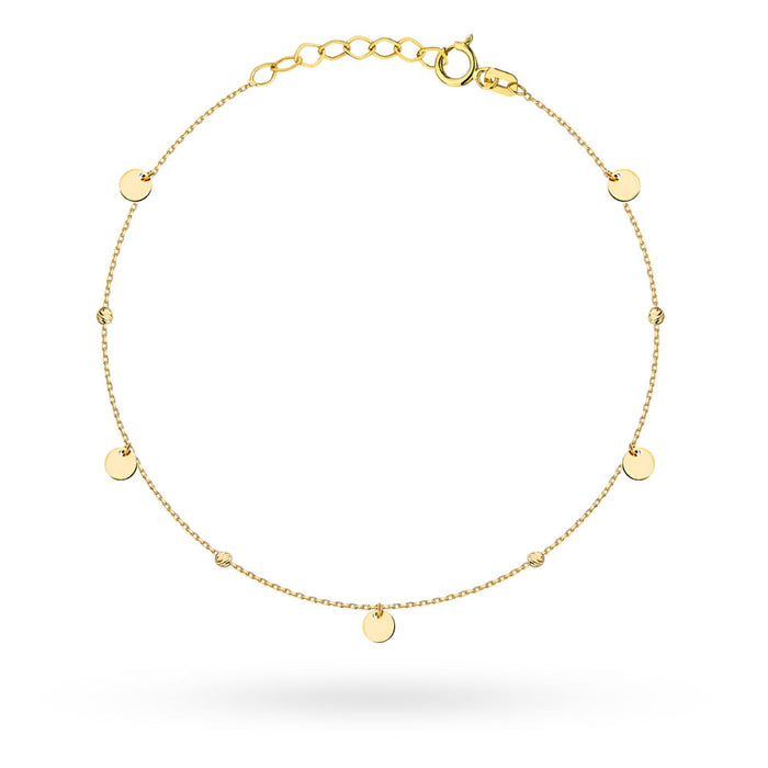 Bratara de Aur 14K cu cercuri pline si bile de diamante