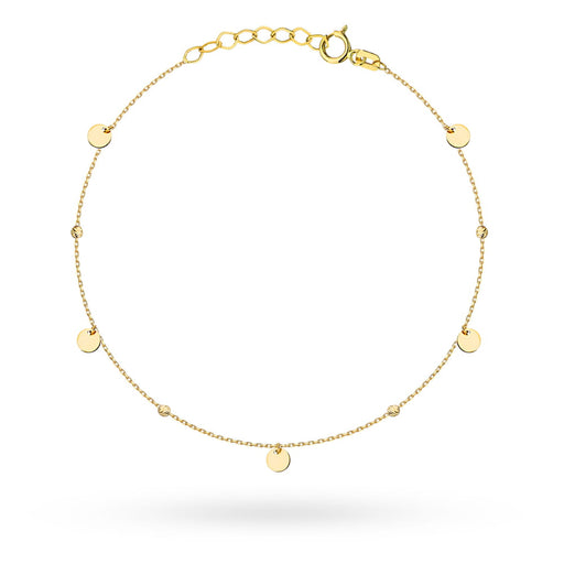 Bratara de Aur 14K cu cercuri pline si bile de diamante