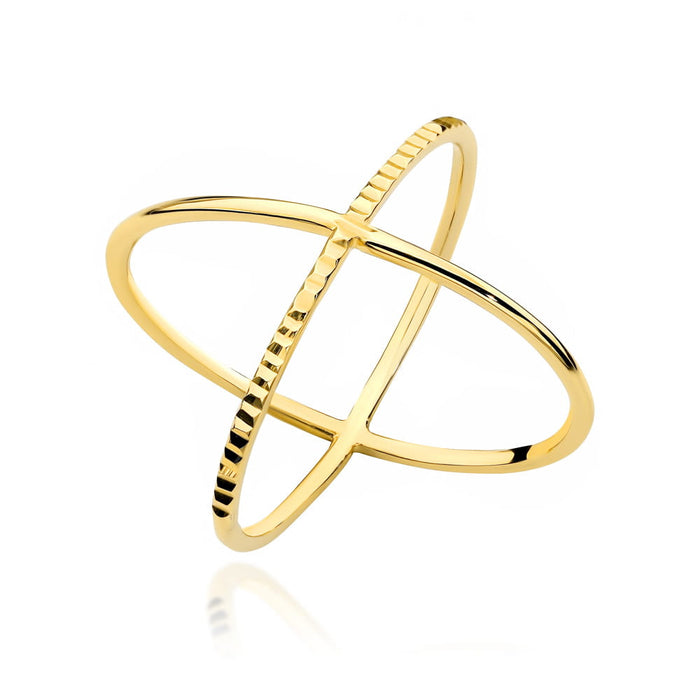 Inel Aur 14k cu Model 'X' Ajurat