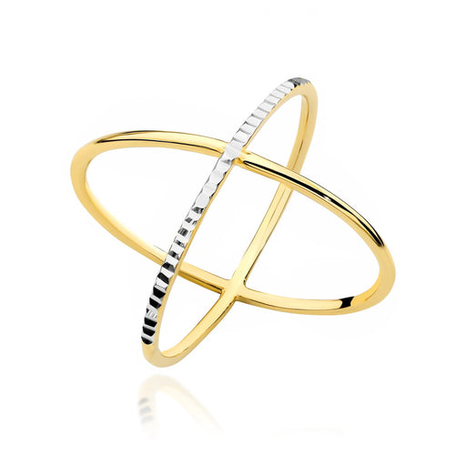 Inel Aur 14k cu Model 'X'