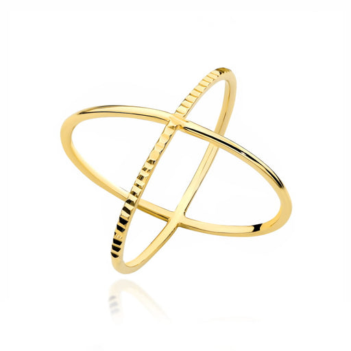 Inel Aur 14k cu Model 'X' Ajurat