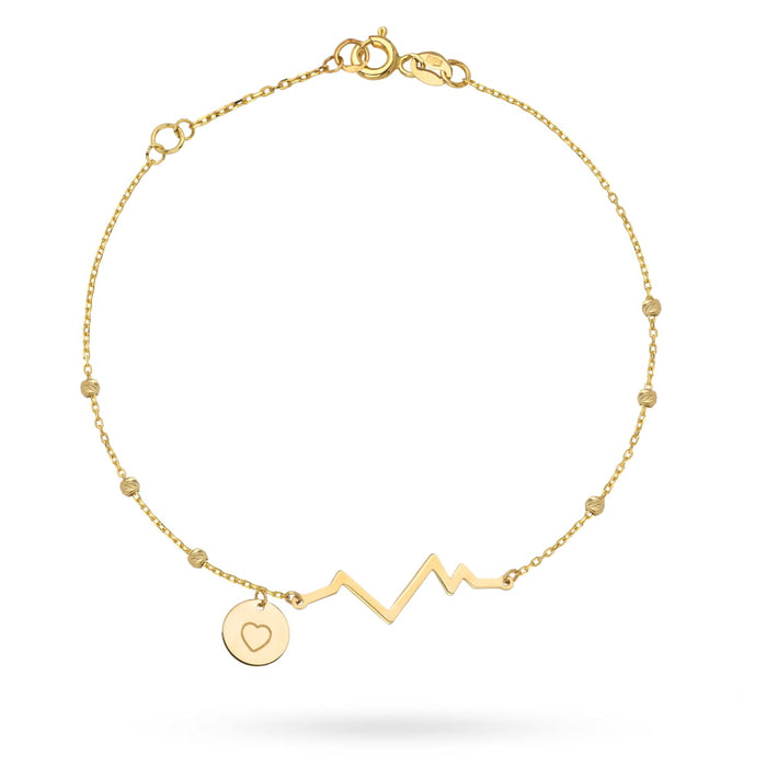 Bratara Lant cu Inima si Puls- Aur 14k