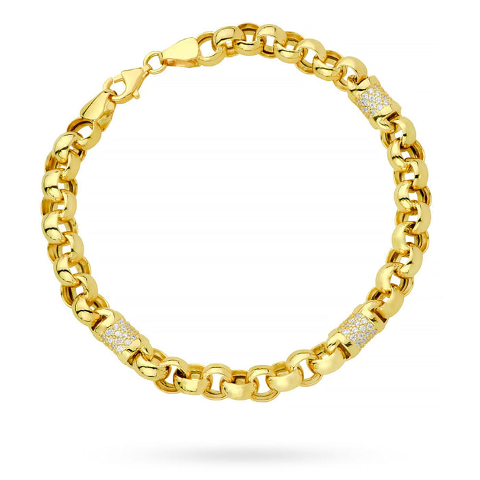 Brățară din țesătură Rolo din aur împânzită cu pietre