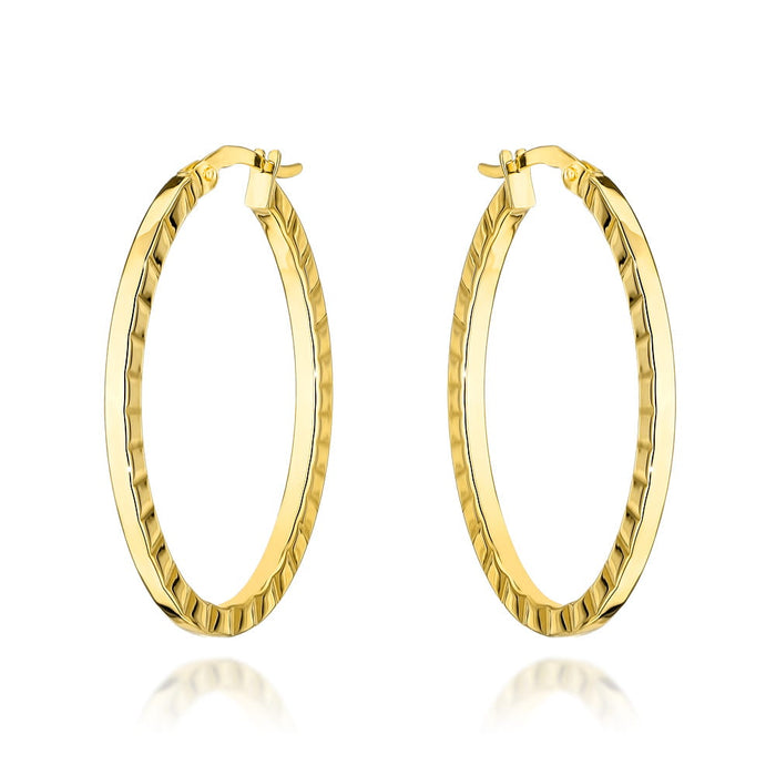 Cercei Aur 14k cu Creole Netede si Ajurate