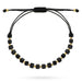 Brățară cu bile și pietre negre pe șnur