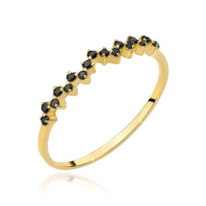 Inel Din Aur Cu Zirconii Negre