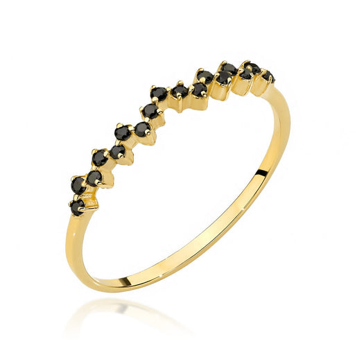 Inel Din Aur Cu Zirconii Negre