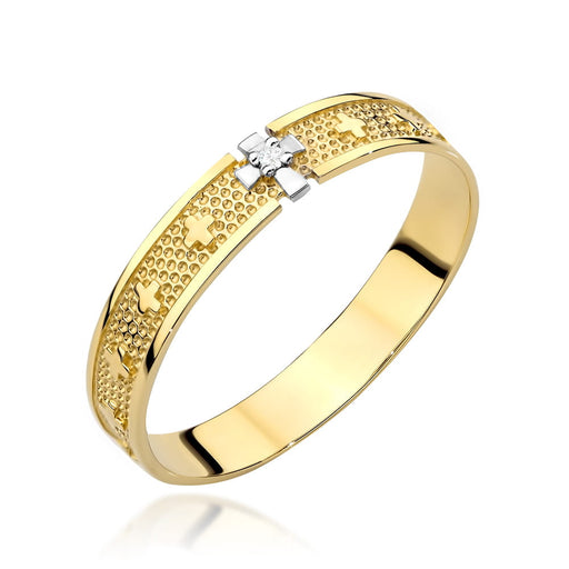 Inel Rozariu din Aur cu Cruce și Zirconiu, Detalii din Aur Alb 14K