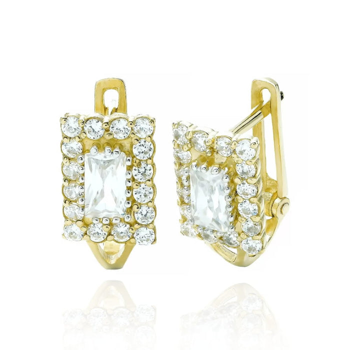 Cercei Aur 8K Ornați cu Pietre Prețioase