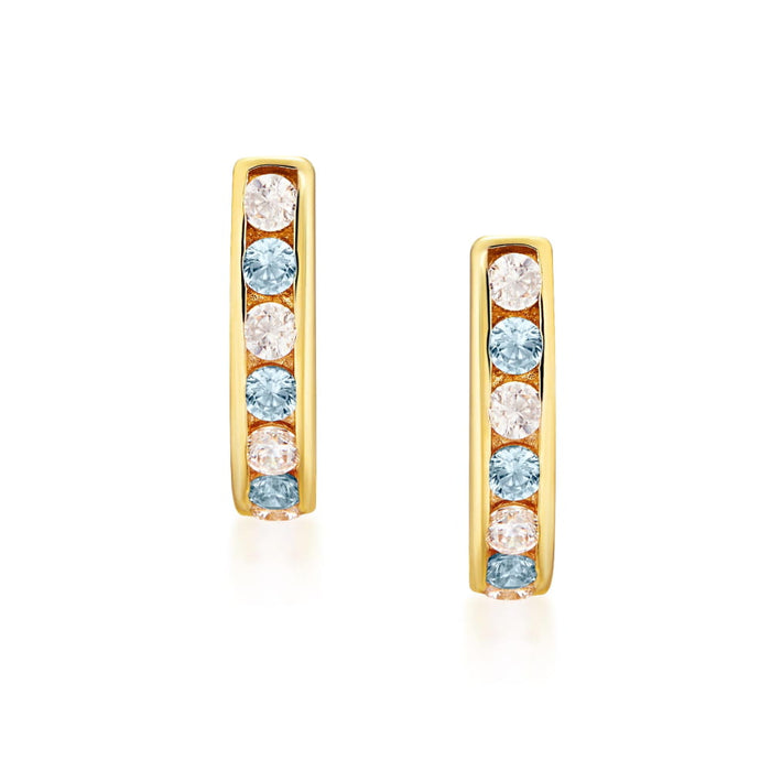 Cercei Aur 8K Sparkle cu Pietre Albastre