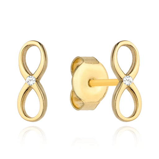 Cercei Aur 14k cu Infinit si Zirconiu