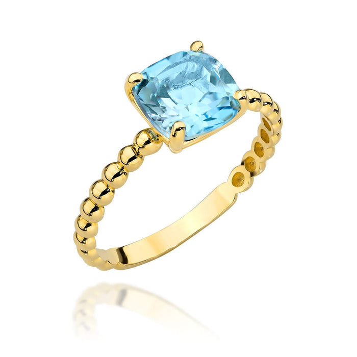 Inel de aur din colectia "PIATRA COLORATA" - topaz patrat