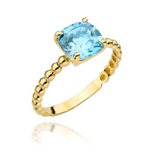Inel de aur din colectia "PIATRA COLORATA" - topaz patrat