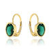 Cercei De Aur Din Colecția "Colorful Stone" Cu Cuarț Verde Oval