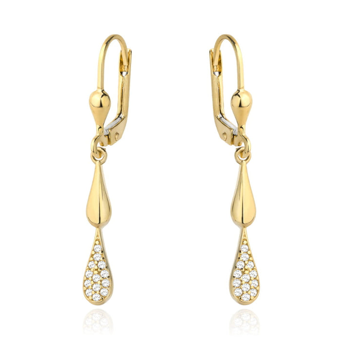 Cercei Aur 14k cu Model Neted si Zirconii