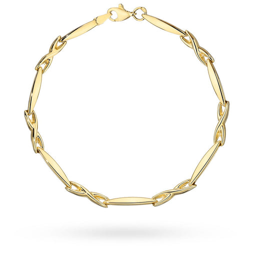 Brățară elipsă alungită din aur cu elemente decorative