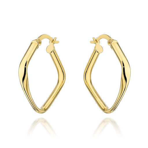 Cercei din aur cu pătrate fin răsucite