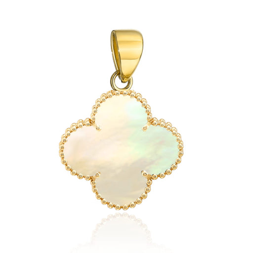 Pandantiv Trifoi din Aur 14k cu Sidef - 12mm