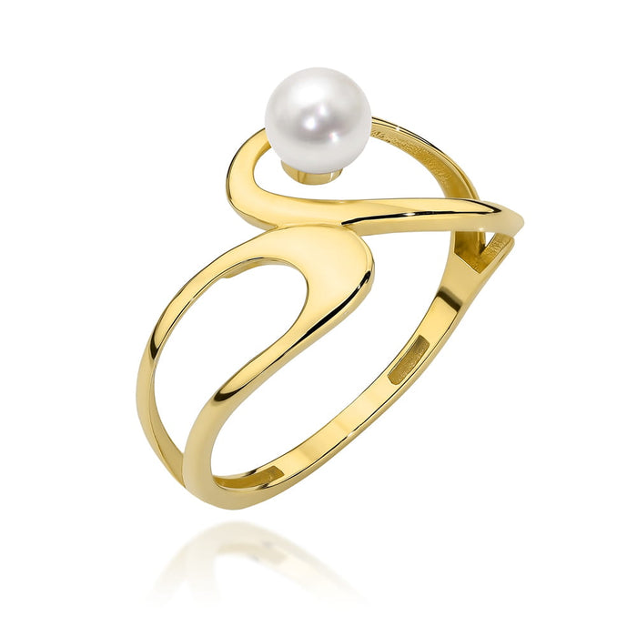 Inel din aur fin cu perlă