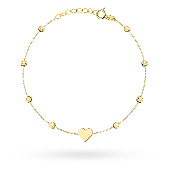 Brățară cu inimă din aur galben 14K