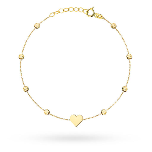 Brățară cu inimă din aur galben 14K