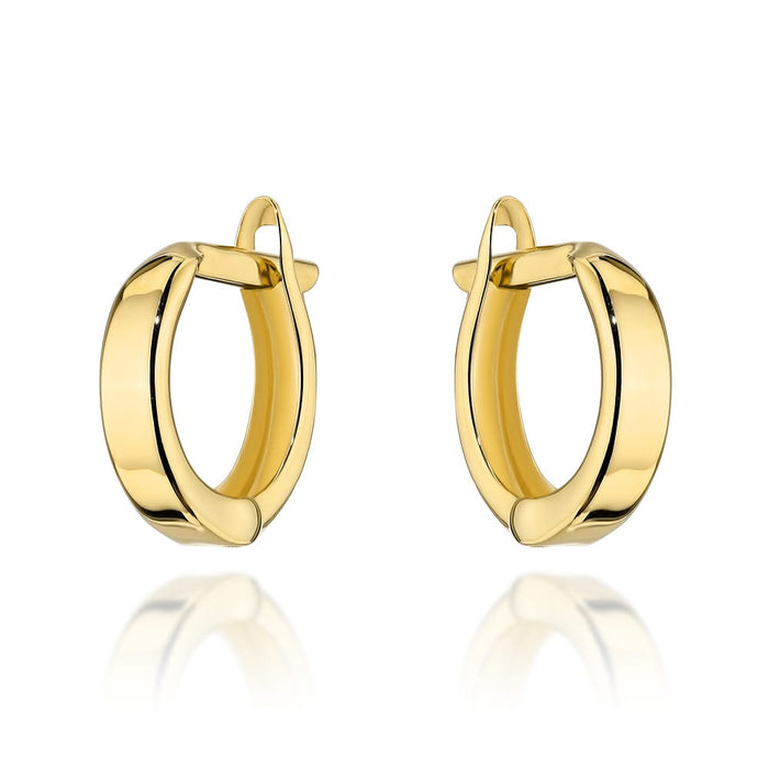 Cercei cu cercuri din aur neted