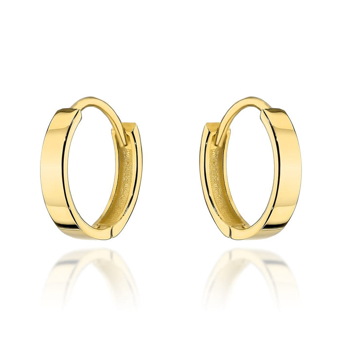 Cercei cerc neted de aur pe creole