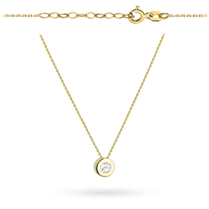 Colier Aur 14k cu Zircon Alb