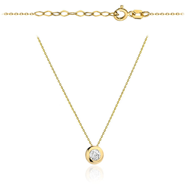 Colier Aur 14k cu Zircon Alb