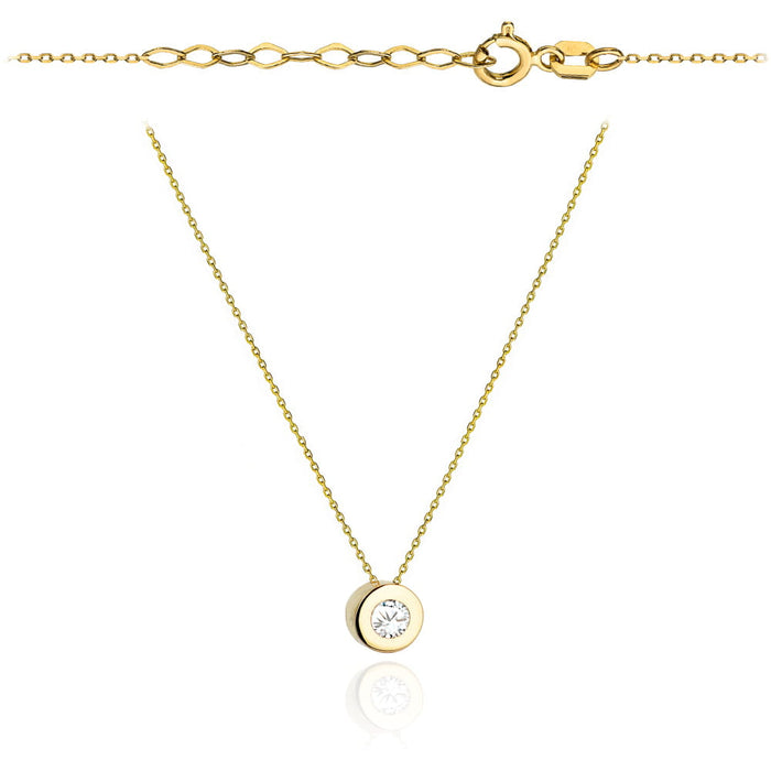 Colier Aur 14k cu Zircon Alb