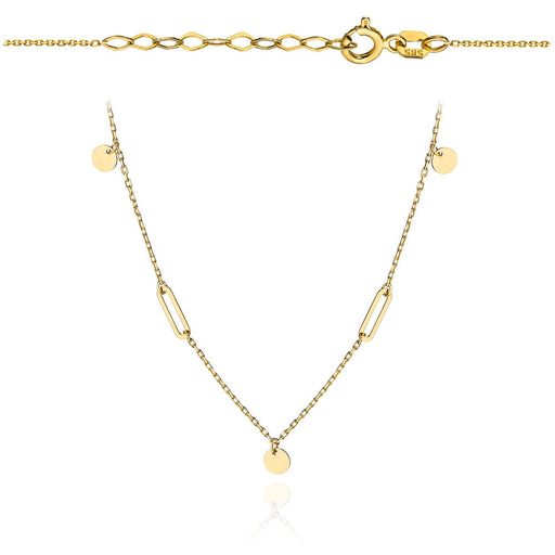 Colier cu Banuti si Placute- Aur 14k