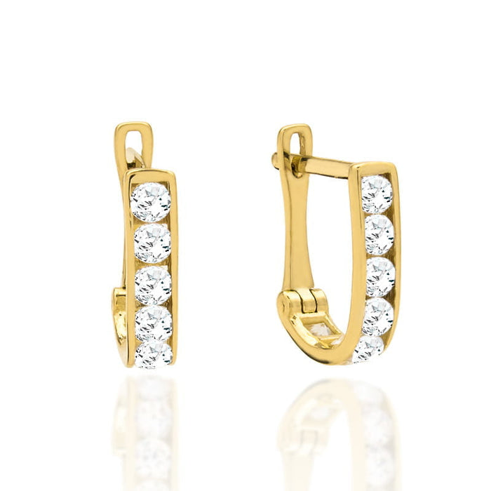 Cercei Aur 14k cu Zirconii Albe