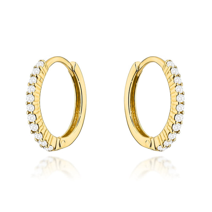 Cercei Creole Aur 14k cu Zirconii Albe