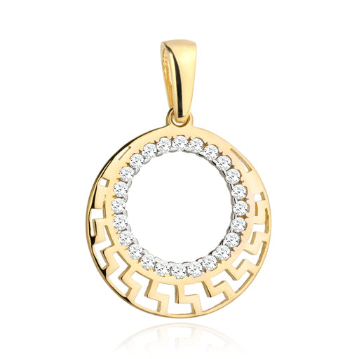 Pandantiv Aur 14k cu Model Grecesc si Zirconii