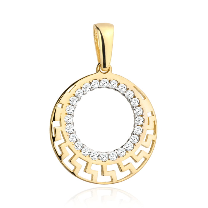 Pandantiv Aur 14k cu Model Grecesc si Zirconii