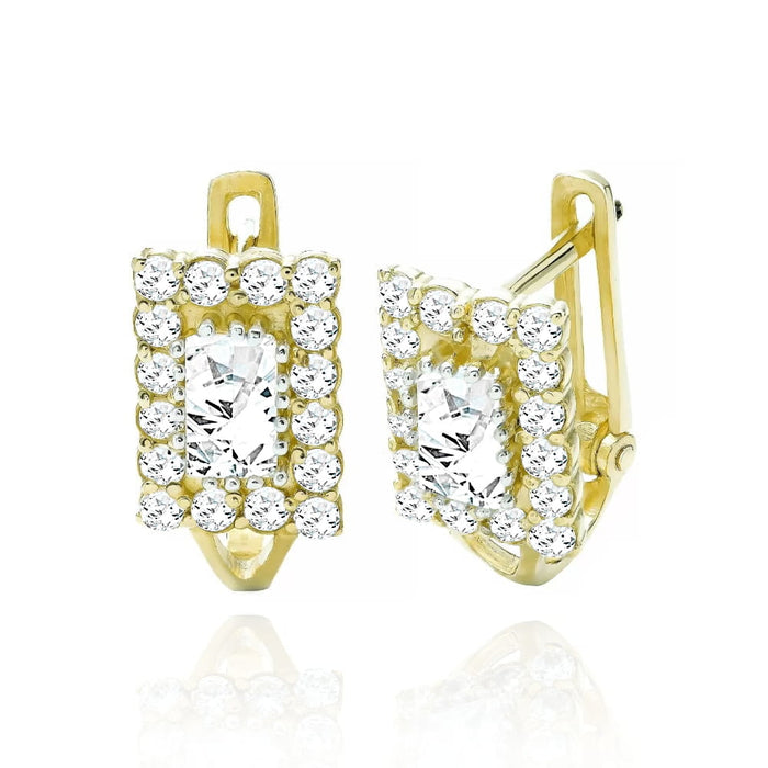 Cercei Aur 8K Ornați cu Pietre Prețioase