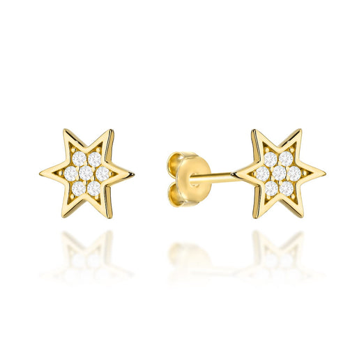 Cercei din Aur 14k cu Zirconiu - Stea
