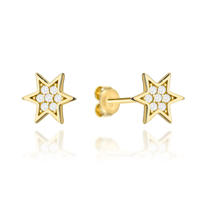 Cercei din Aur 14k cu Zirconiu - Stea