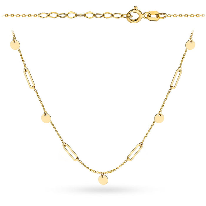 Colier cu Banuti si Placute- Aur 14k