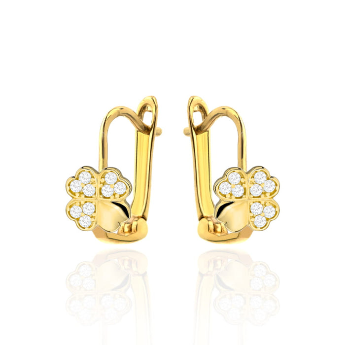 Cercei cu Inchizatoare Englezeasca din Aur 14k cu Zirconi