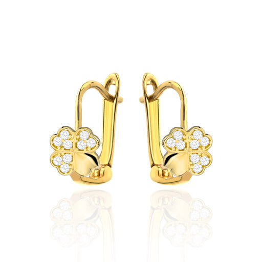 Cercei cu Inchizatoare Englezeasca din Aur 14k cu Zirconi