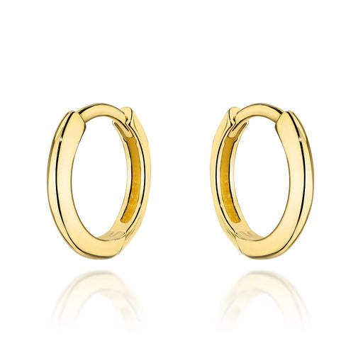 Cercei cu cerc de aur netezi pe creole