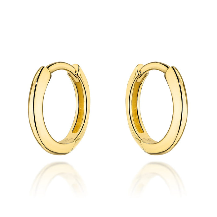 Cercei cu cerc de aur netezi pe creole