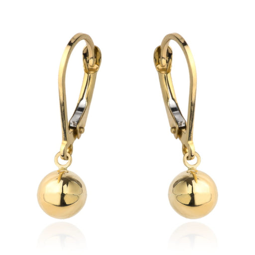 Cercei din aur cu bilă simplă cu închidere englezească