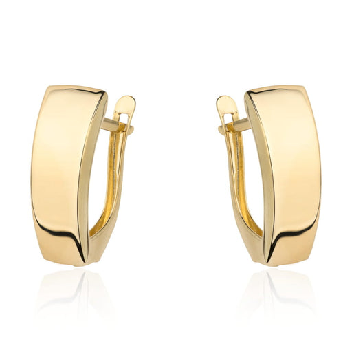 Cercei din aur neted, mari, cu închidere englezească