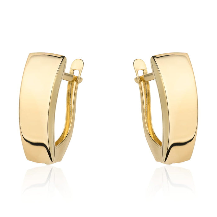 Cercei din aur neted, mari, cu închidere englezească