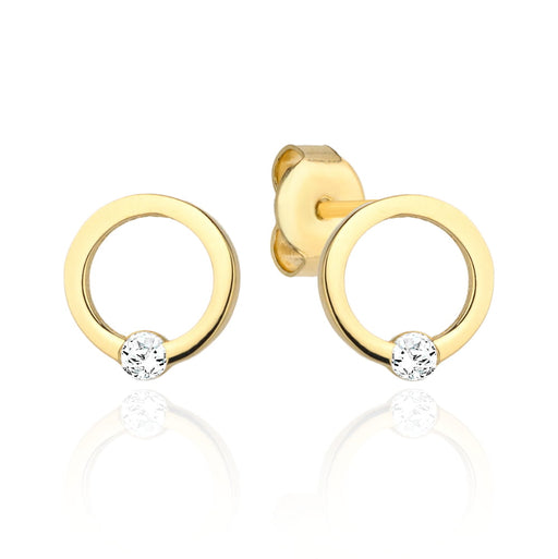 Cercei Aur 14k cu Zirconii Albe